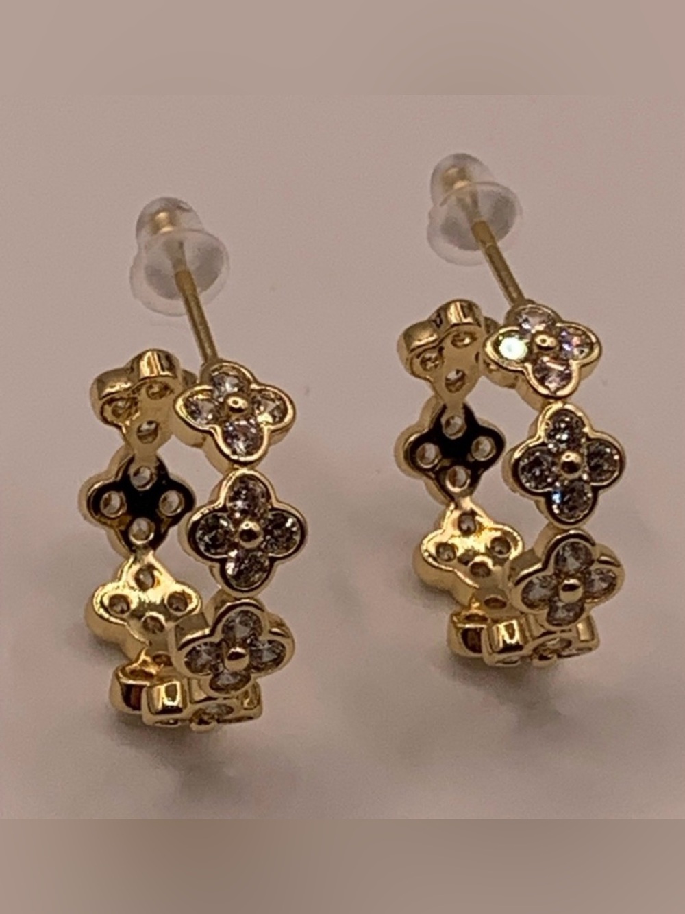 Four Leaf Clover Hoop Earrings